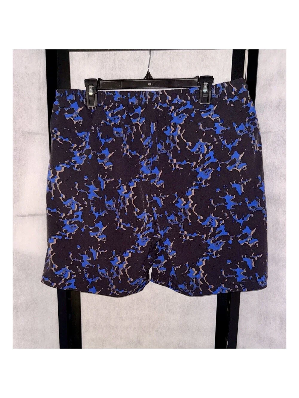 Fabletics The Swim Trunk Blue Black Print 5” Inseam Men’s Size XL